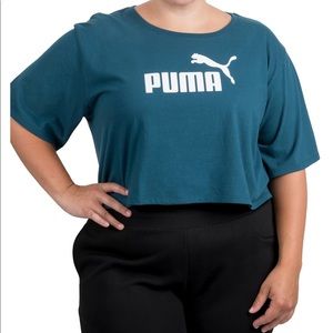 PUMA Cropped Cotton Logo T-shirt